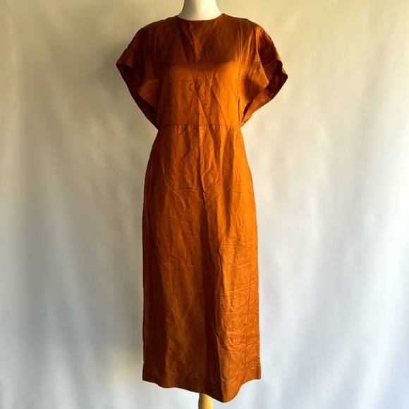 silk a line midi dress Midi A-Line Dress in Cotton Voile Lapis Blue / 10 main image 1